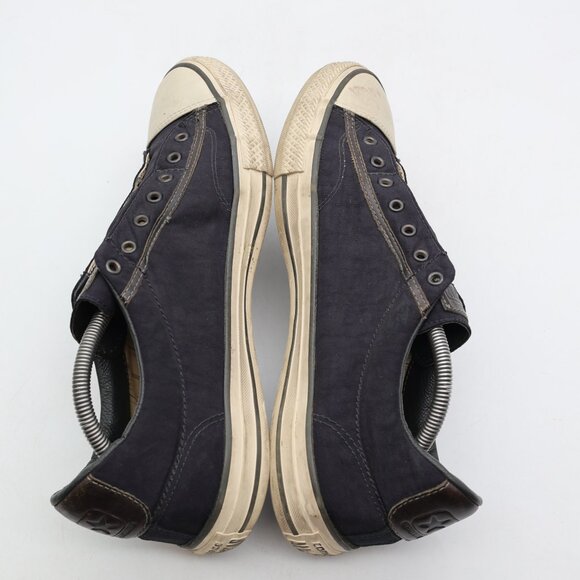 Converse X John Varvatos Men’s 10.5 Women's 12.5 Black Leather Sneakers Laceless - Picture 7 of 11